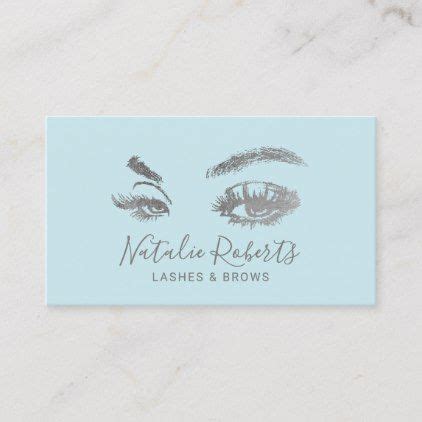 Lashes Eyelash Makeup Artist Mint Blue Salon Business Card | Zazzle ...