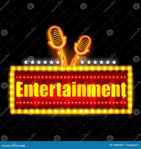 Neon Light Signboard for Entertainment Banner Stock Vector ...