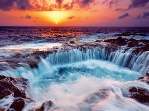 Sunset Waterfall Wallpapers - Top Free Sunset Waterfall Backgrounds ...