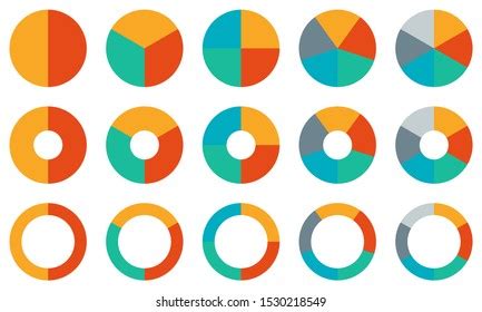 Pie Chart Set Colorful Diagram Collection Stock Vector (Royalty Free ...