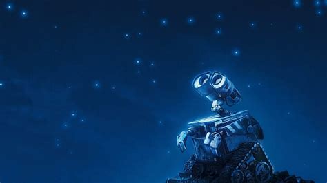 HD wallpaper: Wall-E Robot Night Stars Sky Animated Cartoon | Wallpaper ...