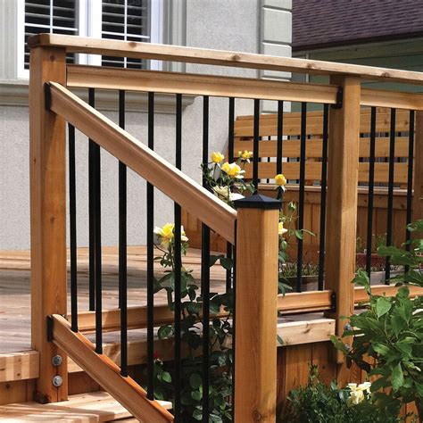 6′ Long Pre-Drilled Pressure-Treated Wooden Railing Kit – Designed for ...