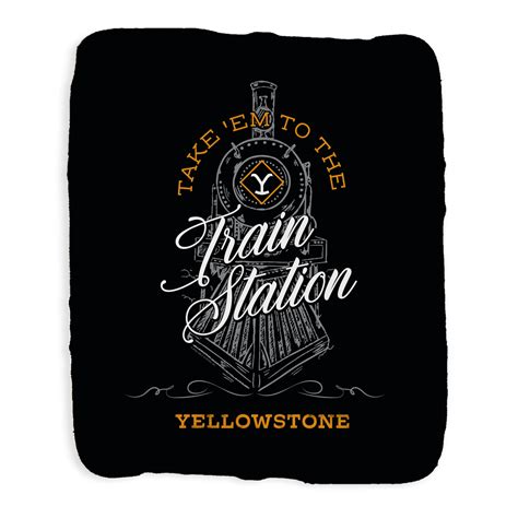 Yellowstone Take 'Em To The Train Station Grey Sherpa Blanket ...