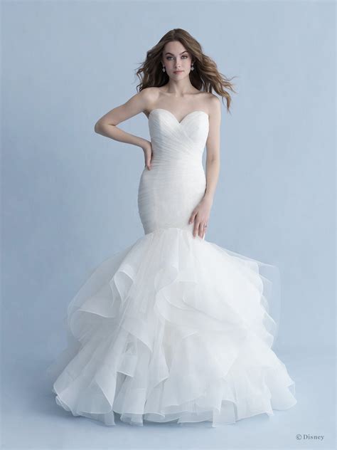 Strapless Sweetheart Neckline Ruched Tulle Mermaid Wedding Dress With ...