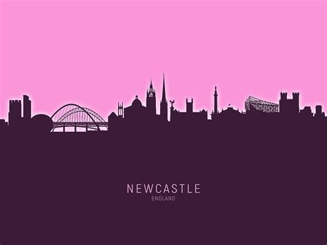 Newcastle England Skyline Digital Art by Michael Tompsett - Fine Art ...