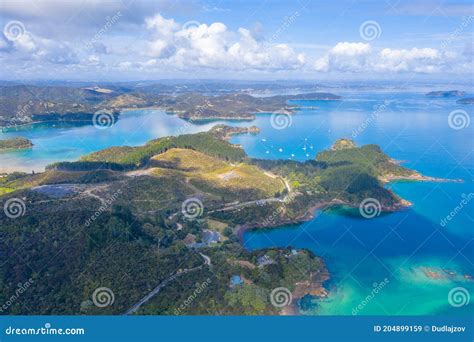 Aerial View of Bay of Islands in New Zealand Stock Image - Image of ...