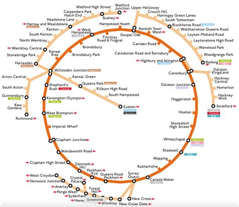 London Overground train / rail maps