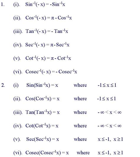 Inverse Circular Function Formula » Formula In Maths