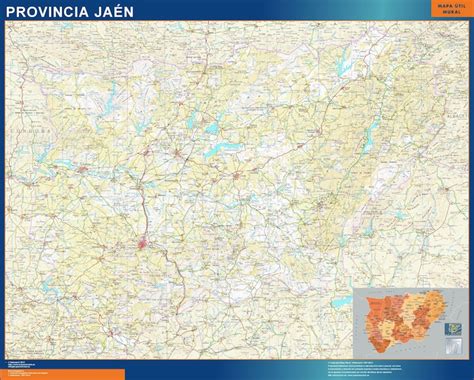 Biggest Province Jaen map from Spain | Canada Wall maps of the world ...