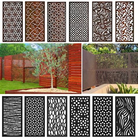 Outdoor Laser Cut Decorative Corten Steel Metal Privacy Screen ...