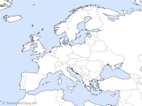 Blank Europe Map Quiz Printable - Printable Maps