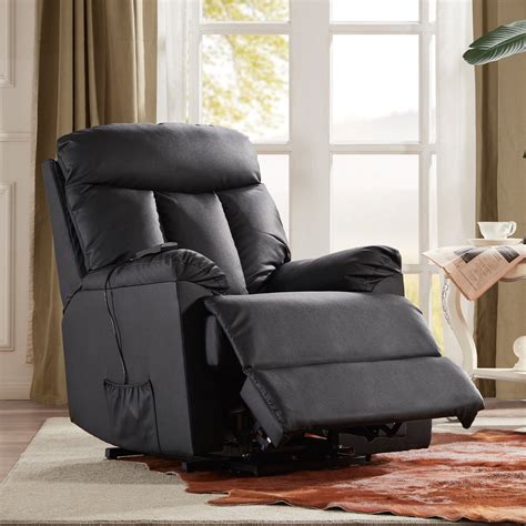 Power Lift Recliner Chair with Remote Control, PU Leather Living Room ...