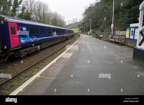 Cornwall, England, January 2018, views of Train stations in Cornwall ...