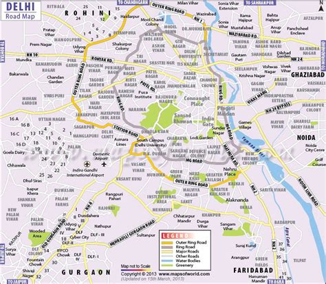 Delhi City Road Map - Draw A Topographic Map