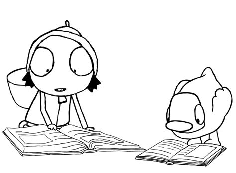 Sarah and Duck Coloring Pages | Educative Printable