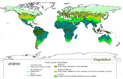 World Map Of Vegetation - United States Map