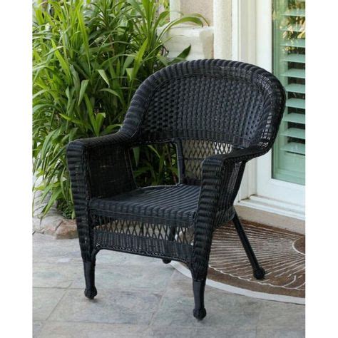 Set of 2 Black Resin Wicker Weather Resistant Outdoor Patio Garden ...