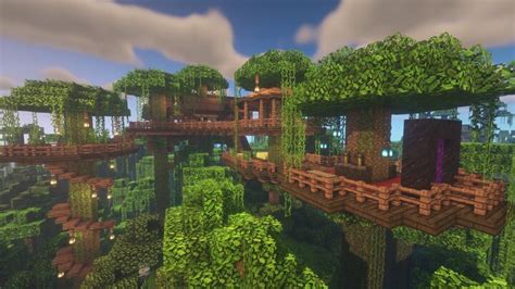 A multi platform treehouse in the jungle Biome, not bad for a little ...