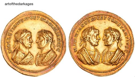 “Medallion with the Four Tetrarchs” A gold medallion with the four ...