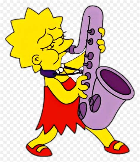 Saxophone Sticker Lisa Simpson With Saxophone, Leisure Activities ...