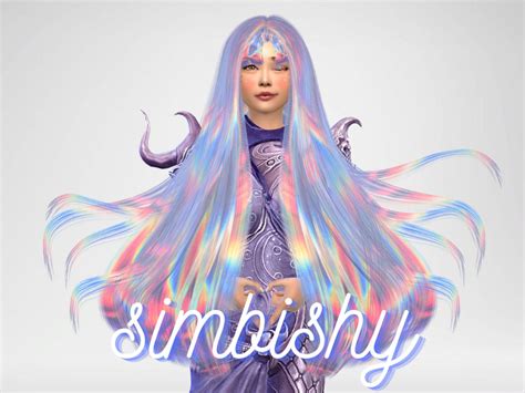 The Sims Resource - Holographic Rainbow Hair | Recolor of NILYN ...