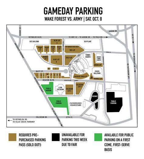 Parking Advisory for Carolina Classic Fair, Wake Forest Football