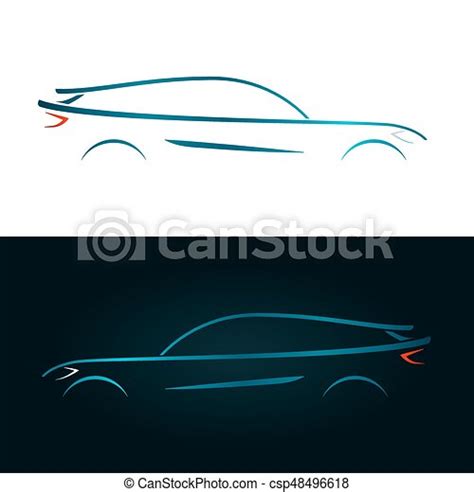 Concept design blue car silhouette. vector illustration. | CanStock