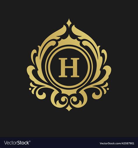 Luxury monogram logo template object Royalty Free Vector