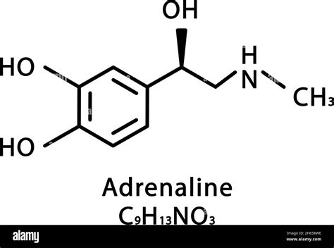 Adrenaline molecular structure. Epinephrine skeletal chemical formula ...