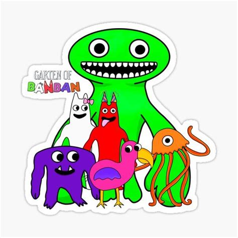 an alien family sticker with three different colored creatures and one ...