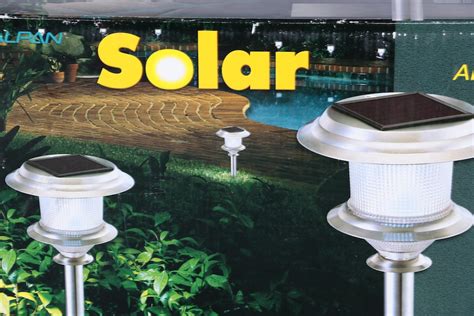 Alpan Industrial Silver Tone Metal Solar Lights | EBTH