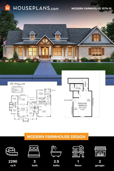 Farmhouse Family Home Plan | House plans farmhouse, Modern farmhouse ...