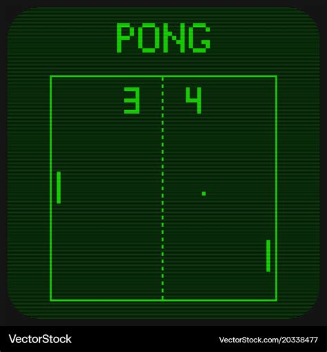 First ever computer game pong interface Royalty Free Vector