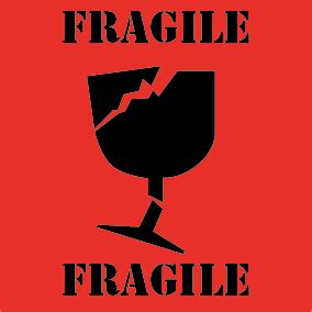 Fragile Labels – Black and Red 100 x 100mm - Limpet Labels