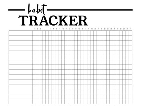 Habit Tracker Printable Planner Template - Paper Trail Design