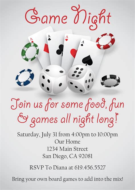 Game Night Invitation Family Game Night Invitation Couples - Etsy