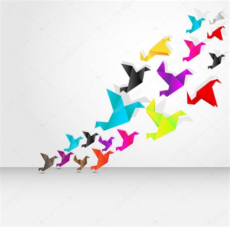 Origami bird flying — Stock Vector © adigrf #10132752