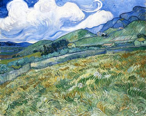 Wheatfield with Mountains in the Background, 1889 - Vincent van Gogh ...