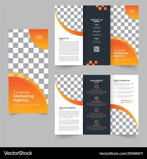 Professional business tri-fold brochure design Vector Image