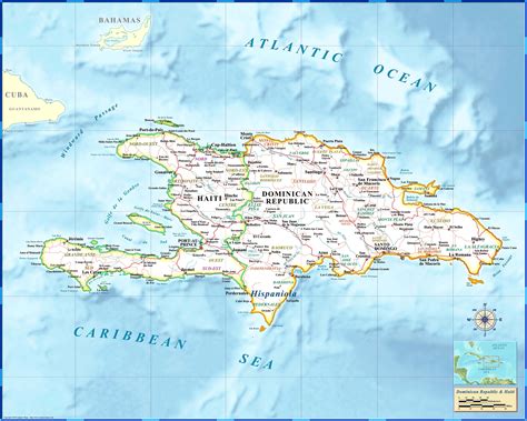 Haiti-Dominican Republic Reference Wall Map by Compart Maps - MapSales.com