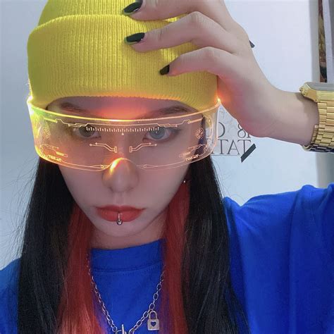 Cyberpunk Led Colorful Luminous Goggles in 2021 | Cyberpunk fashion ...