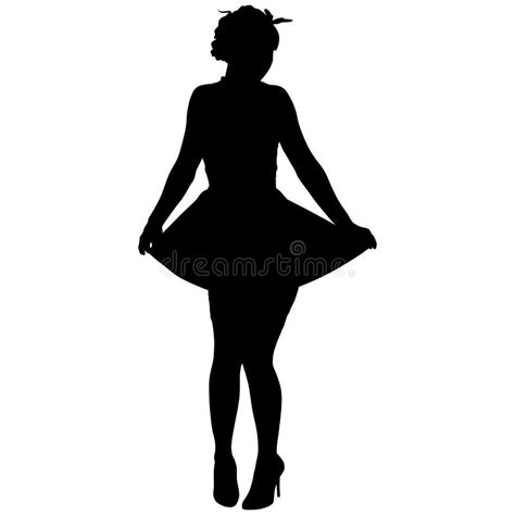 Silhouette of pin-up girl stock vector. Illustration of silhouette ...