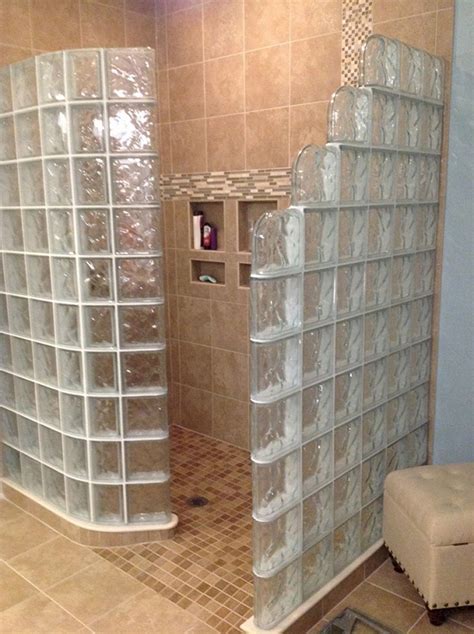 Bathroom Glass Block Shower Ideas 24 | Glass block shower wall, Glass ...