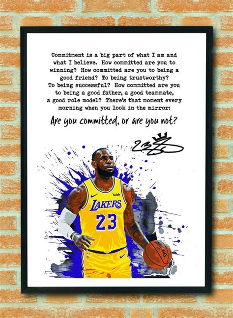 Lebron James Quote Printable Poster Quotes Commitment | Etsy