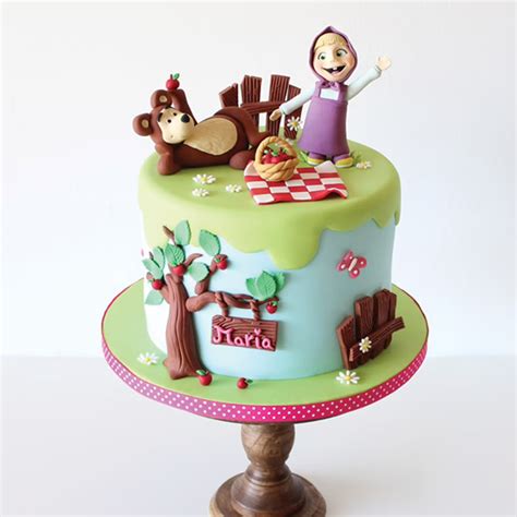 Masha N Bear Fondant Cake