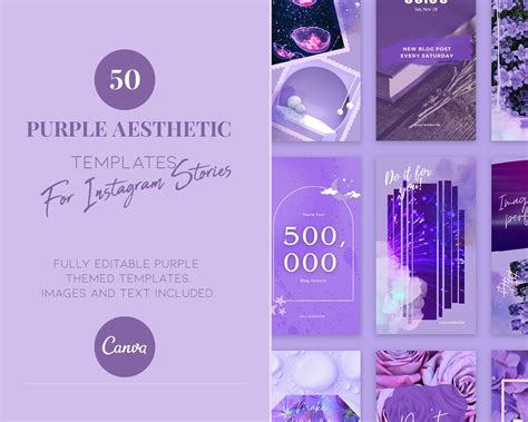 Pastel Purple Aesthetic Instagram Stories Templates for Canva - Etsy