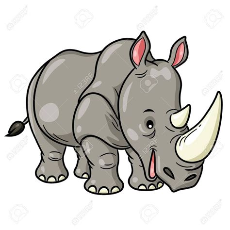 Illustration of cute cartoon rhino. , #sponsored, #cute, #Illustration ...