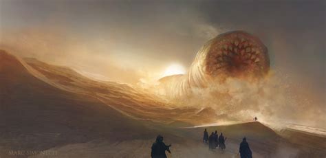 science fiction, Dune (series), Marc Simonetti, digital art, Sandworm ...