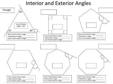 Interior And Exterior Angles Worksheet - Printable Word Searches