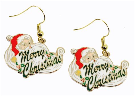 Classic Sport - Santa Claus Merry Christmas Earrings - Walmart.com ...